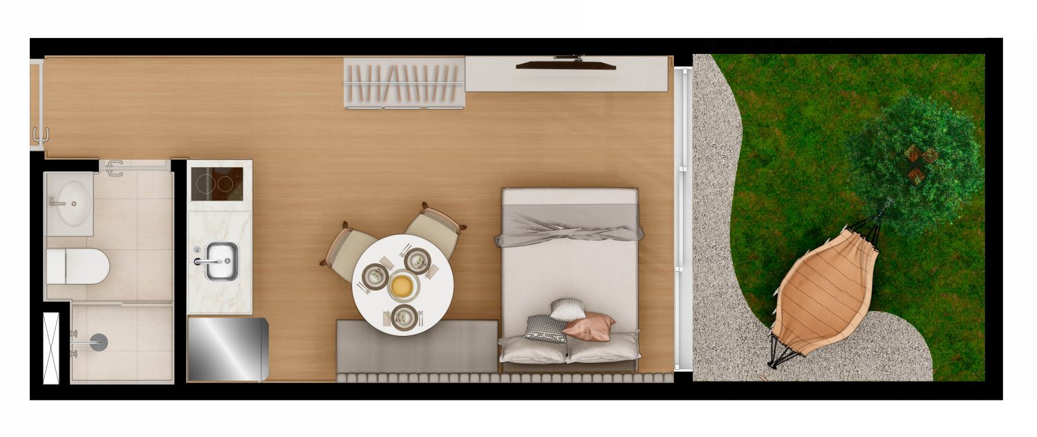 Nurban Campo Belo – Studio Garden 34,07m²