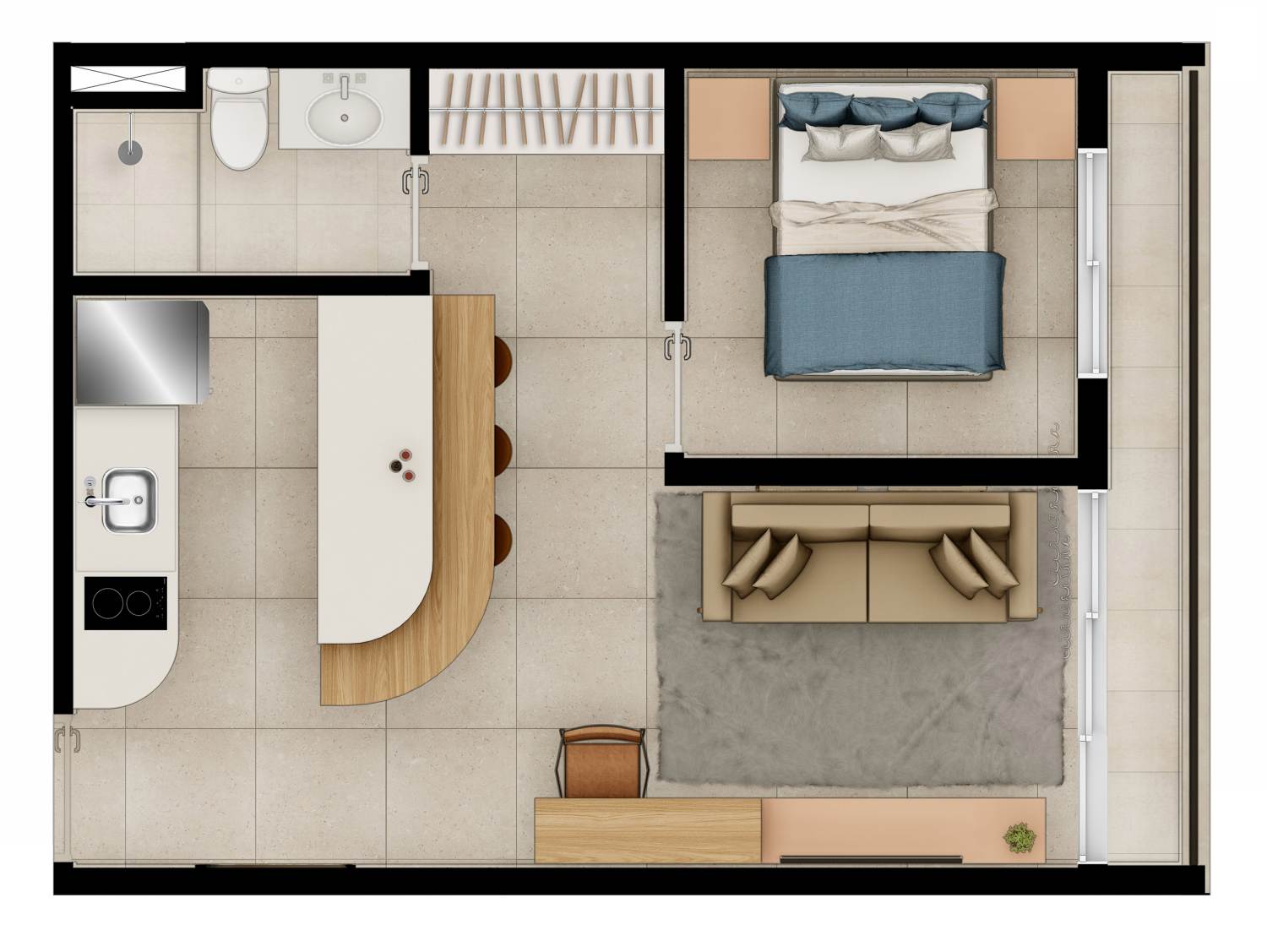 Nurban Campo Belo – 1 Dormitório 36,04m²